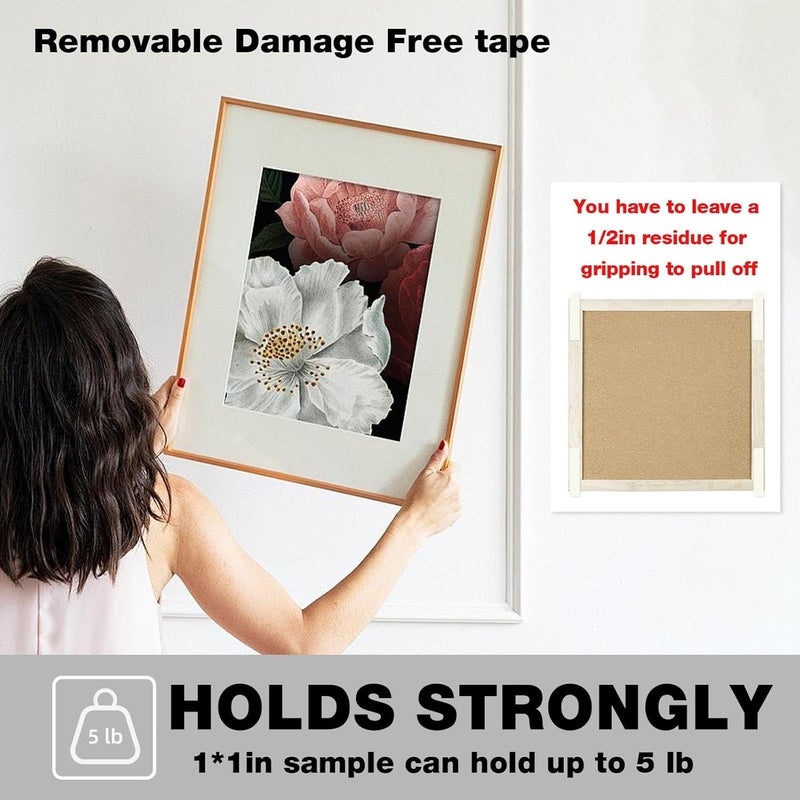 Hasaky Removable Double Sided Tape 18ft, Picutre Hanging Strips Damage Free,Heavy Duty Mounting Tape Wall Adhesive Strips for Poster Carpet Rug Art Craft Scrapbook - Image 3